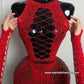 Lingerie résille moulante + Manches ornée de pierres scintillantes Taille extensible