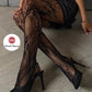 Collant noir à fleurs en dentelle et maille