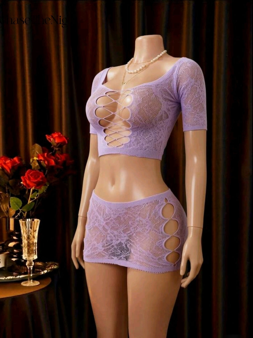 Top + mini skirt 2 pièces élastique taille unique