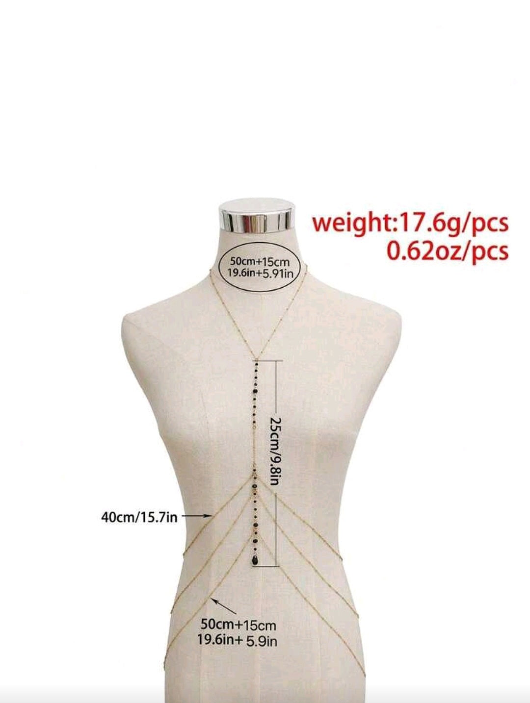 Chaîne de corps dorée raffinée