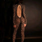 Combinaison transparente motif léopard 2 pièces taille S M L XL 2XL 3XL