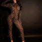 Combinaison transparente motif léopard 2 pièces taille S M L XL 2XL 3XL