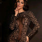 Combinaison transparente motif léopard 2 pièces taille S M L XL 2XL 3XL