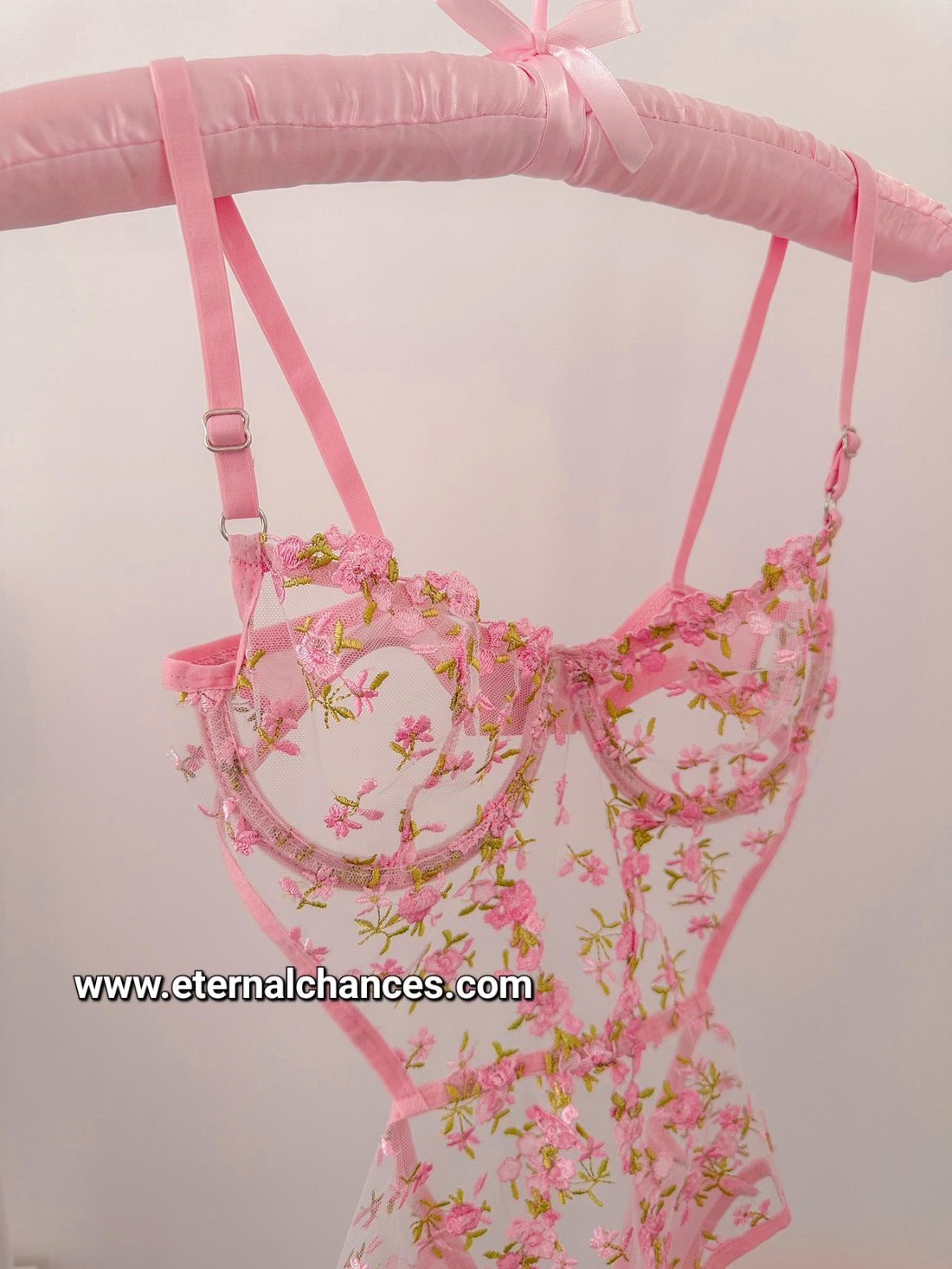 Body-lingerie floral transparent Taille S.75B - M.80B - L.85B - XL.90B