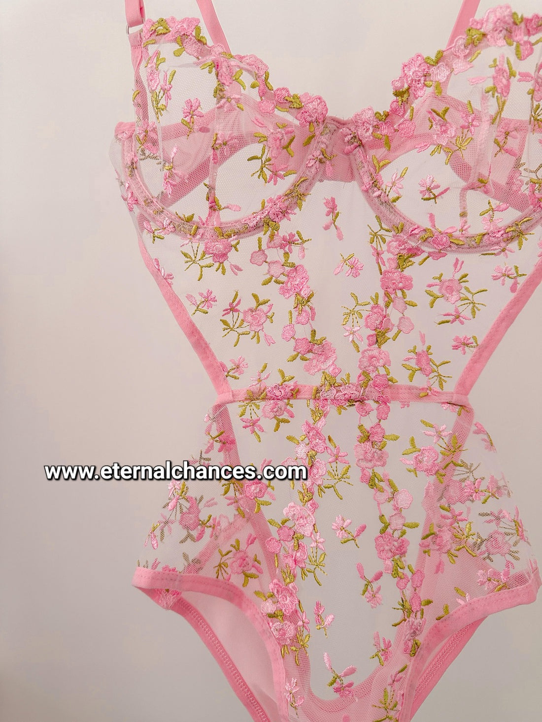 Body-lingerie floral transparent Taille S.75B - M.80B - L.85B - XL.90B
