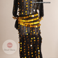 Tenue dorée danse orientale avec ceinture taille unique standard S M L