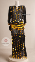 Tenue dorée danse orientale avec ceinture taille unique standard S M L