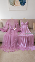 Édition Royale - Ensemble long lavande claire déshabillé + Nuisette (taille standard ajustable)