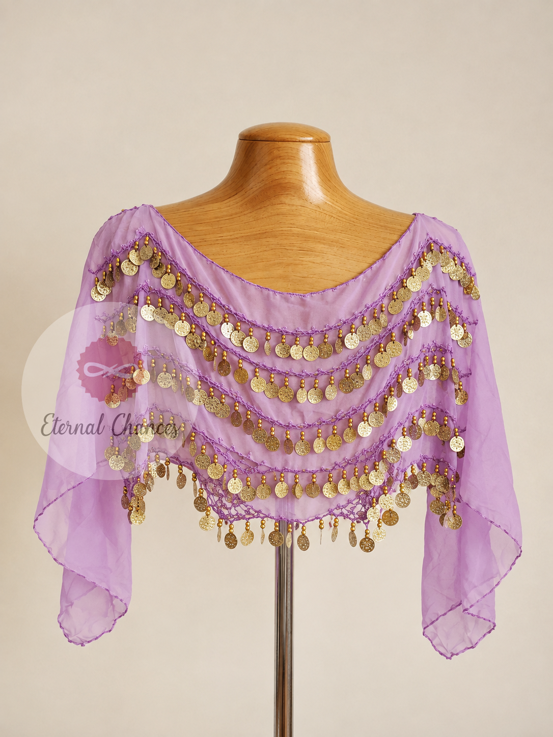 Ceinture danse orientale violet doré