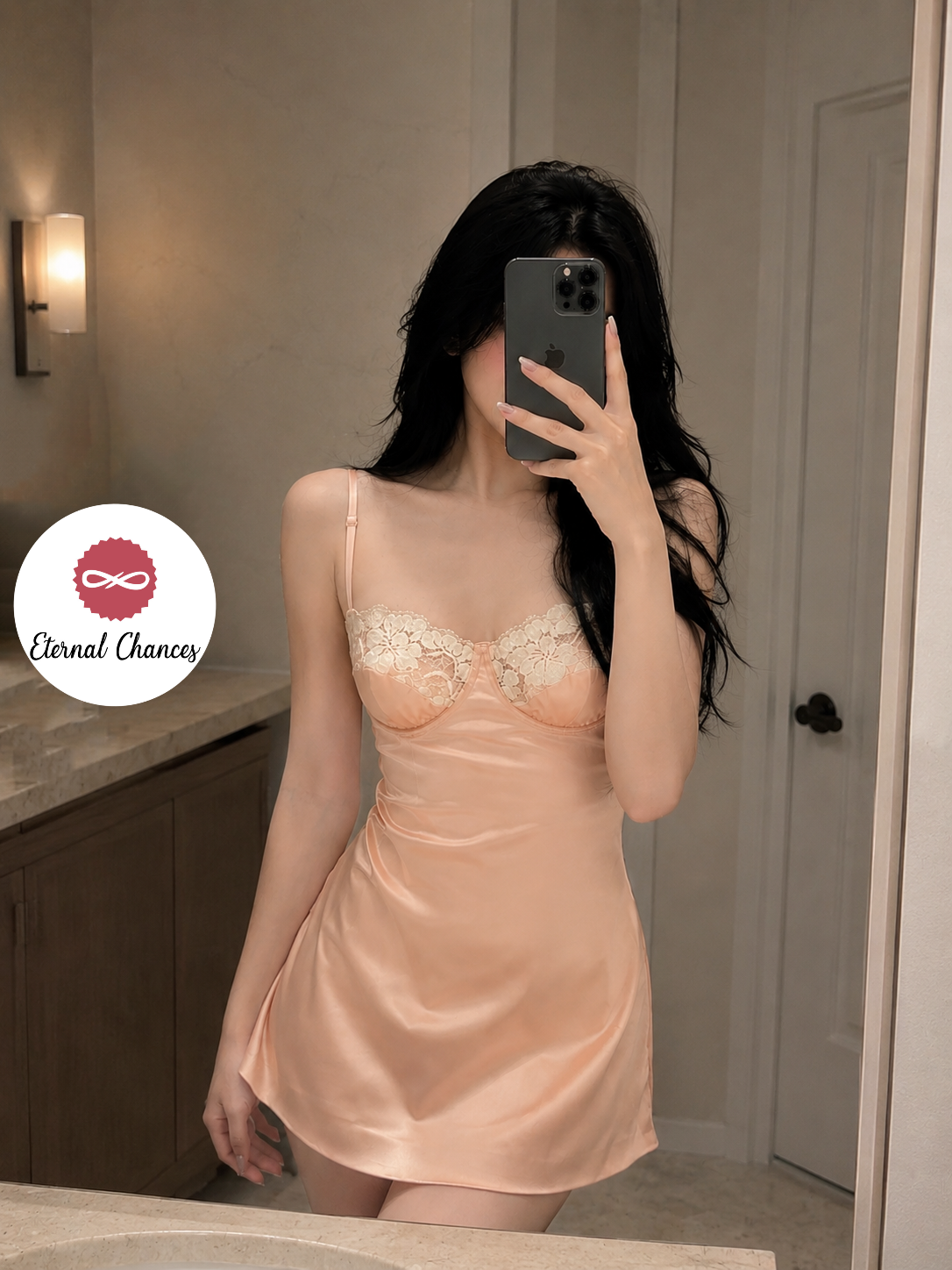 Nuisette style vintage satin S.M.L.XL