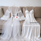 Édition Royale - Ensemble long blanc déshabillé + Nuisette (taille standard)