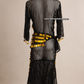 Tenue dorée danse orientale avec ceinture taille unique standard S M L