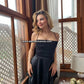 Nuisette robe satinée noir S M L XL