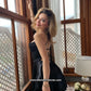Nuisette robe satinée noir S M L XL