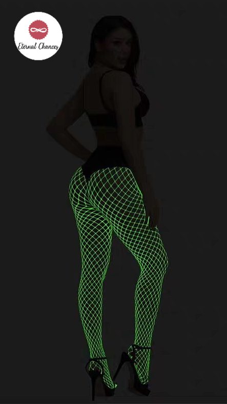 Bas résille blanc lumineuse