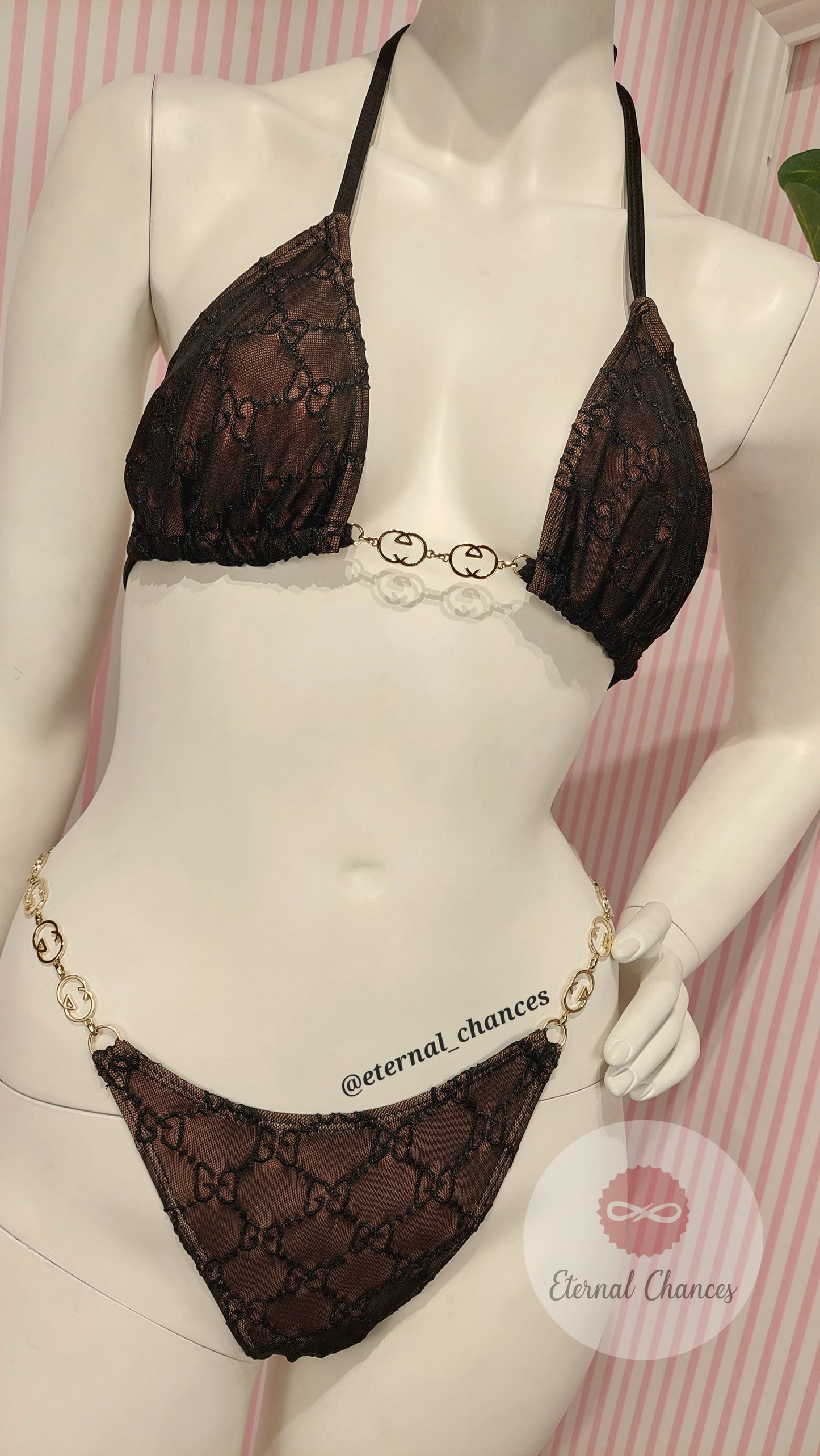 Bikini "GUCCI" a chaine doré (M)