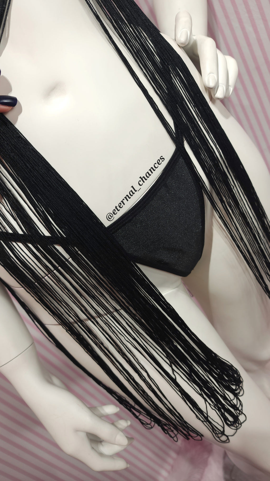 Nuisette à franges + tanga disponible en 3 tailles S + M + L