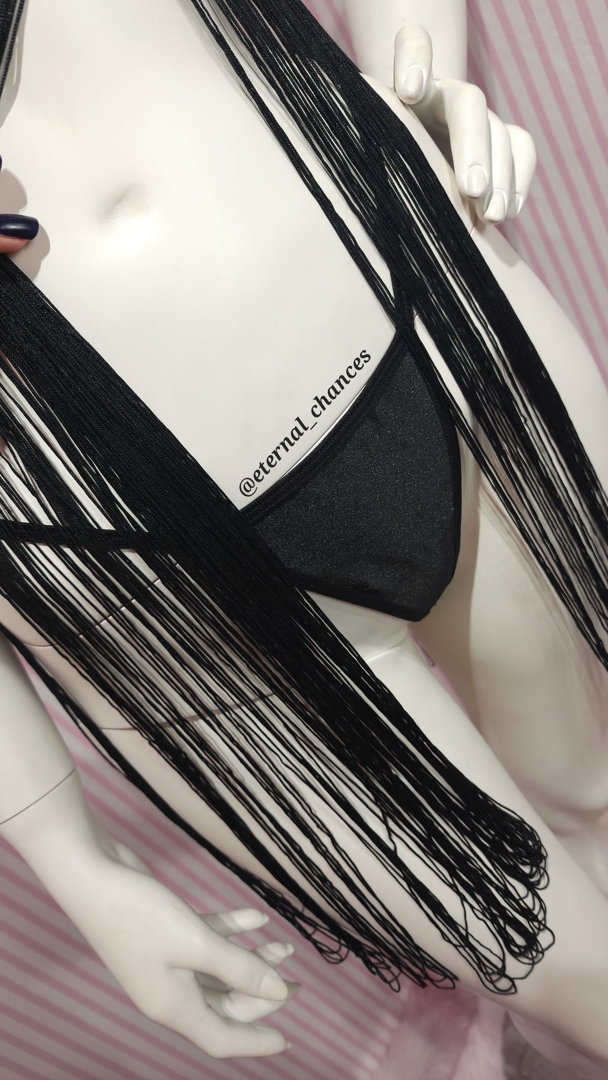 Nuisette à franges + tanga disponible en 3 tailles S + M + L